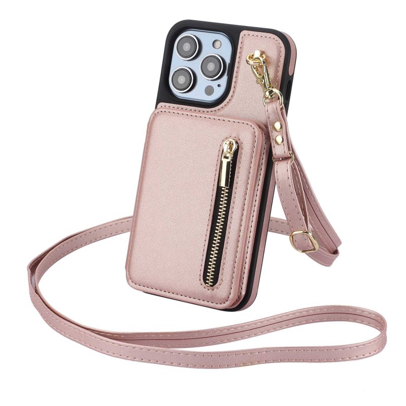 iPhone Card Holder Phone Case Anti-theft Swipe Diagonal Crossbody